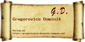 Gregorovics Dominik névjegykártya